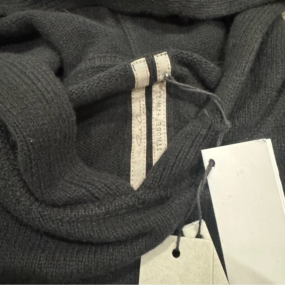 Rick Owens Recycled Cashmere Hoodie Black Pullover Cardigan